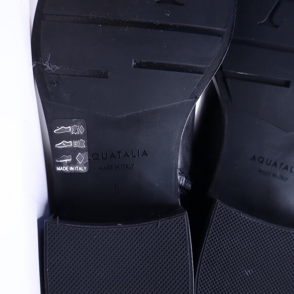 AQUATALIA NEW Nastia Riding Boot Black Weatherproof Leather Knee High Women's 6 - Picture 8 of 12